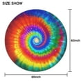 thumbnail image 6 of Colorful Rainbow Tie Dye Spiral Pattern Round Tablecloth 60"x60",Wrinkle Wipeable Table Cloth for Kitchen Dining Room Picnic Patio Party, 6 of 6