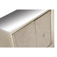 thumbnail image 5 of DecMode 32" x 32" Beige Wooden Upholstered Front Panel 2 Door Cabinet with Mirrored Top and Ring Handles, 1-Piece, 5 of 12