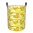 thumbnail image 1 of Balery Bananas On A Striped Cesta de ropa redonda con asas, impermeable, independiente, para ropa, juguetes, dormitorio y familia-Small, 1 of 6