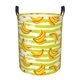 thumbnail image 1 of Balery Bananas On A Striped Cesta de ropa redonda con asas, impermeable, independiente, para ropa, juguetes, dormitorio y familia-Small, 1 of 6