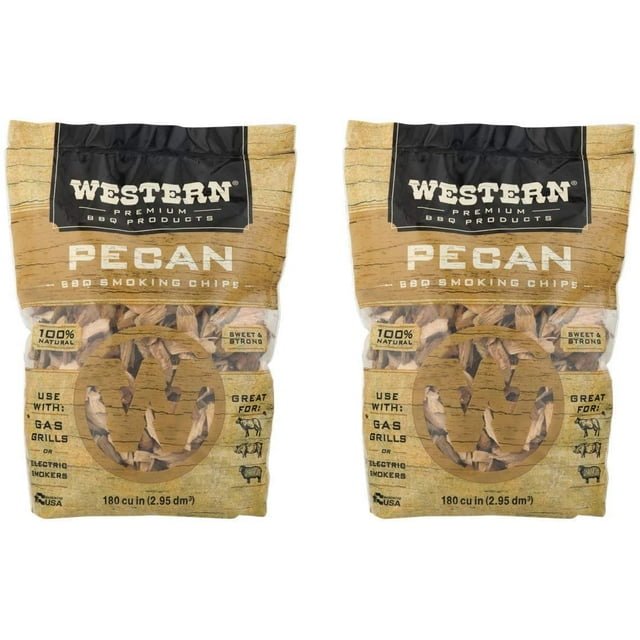 Western Pecan BBQ Smoking Chips 180 Cu. in. 2 Pack