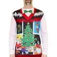 thumbnail image 2 of Faux Real Men's 3D Photo-Realistic Ugly Christmas Sweater Long Sleeve T-Shirt X-Large Noel Vest Bow Tie, 2 of 2