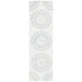thumbnail image 2 of SAFAVIEH Blossom Brody Medallion Runner Rug, Ivory/Blue, 2'3" x 8', 2 of 9