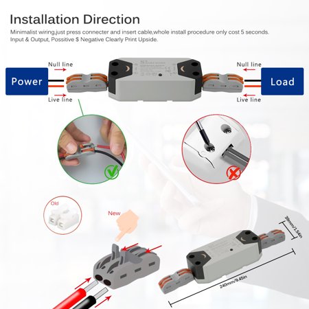 4pcs Smart WiFi Switch Compact Splice Wire Conductors ...