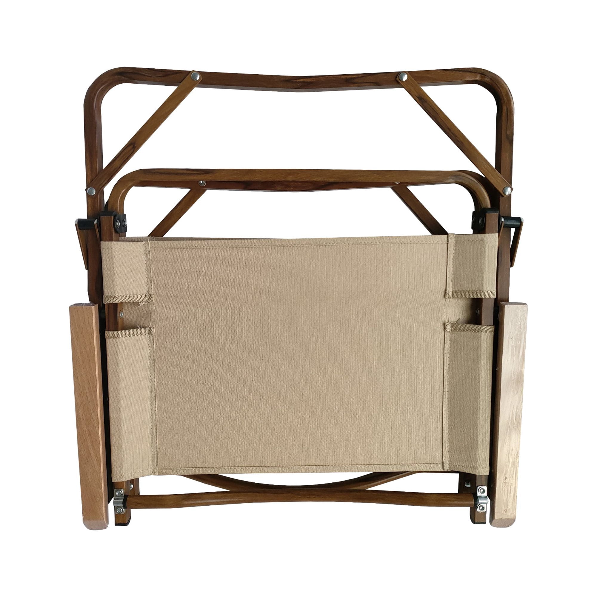 Foldable Portable Chair Set of 4,Camping Chair Directors Chair with Armrests Aluminium Frame for Beach,Picnic,Lawn,Natural02