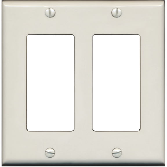 RiteAV Blank Wall Plate for Keystone Jacks - Light Almond 2 Gang Decorative
