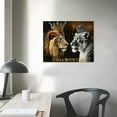 thumbnail image 4 of ONETECH Couple Canvas Wall Art I Choose You Black and White African Wild Animals with Crown Lovers Picture Wall Decor Framed Poster Prints for Bedroom Living Room Office Home, 4 of 5