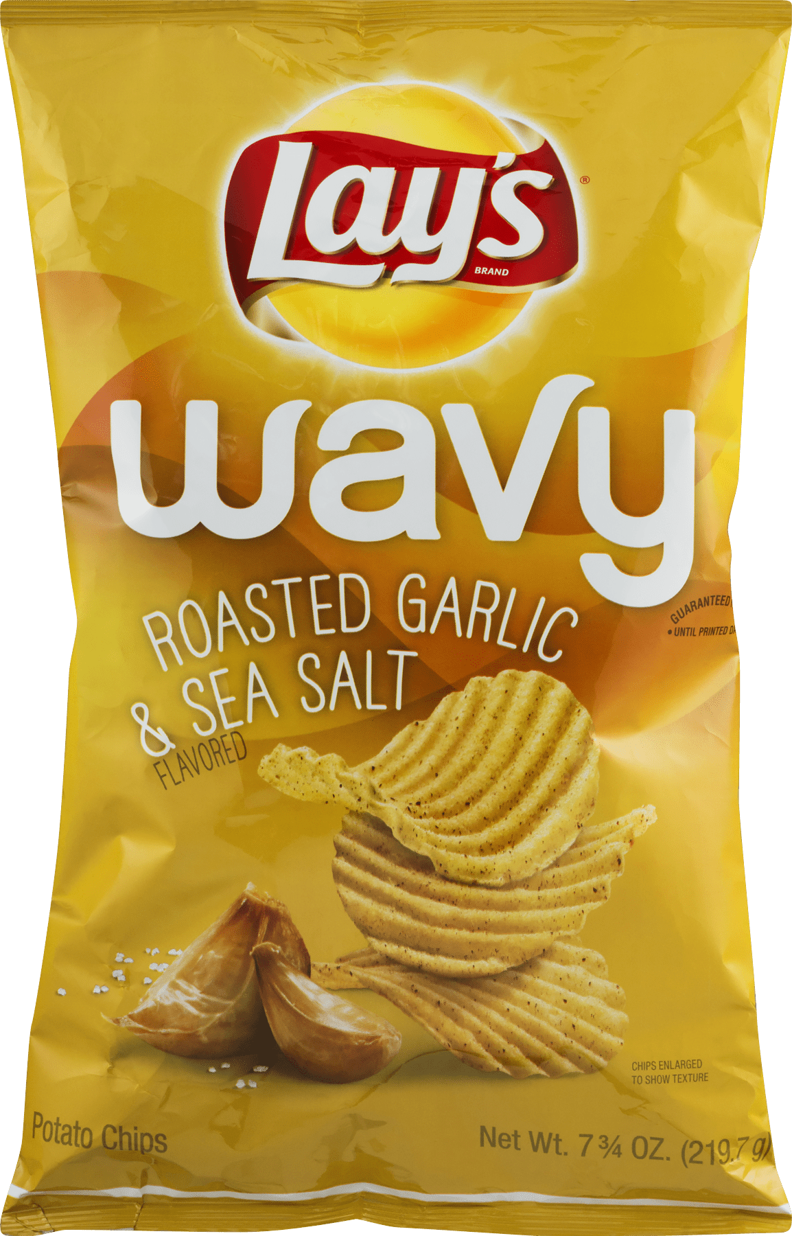 Lay S Wavy Roasted Garlic Sea Salt Flavored Potato Chips 7 75 Oz Walmart Com Walmart Com