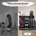 thumbnail image 6 of Superjoe Golf Bag Organizer, Premium Wooden Golf Storage Rack, Stylish Golf Bag Storage Rack, Golf Equipment Organizer for Garage, Holds 2 Golf Bags, Indoor Spaces and More (Black), 6 of 6