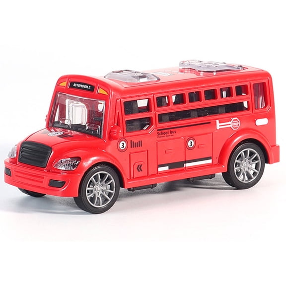 BESTSKY 2 Year Old Boy Birthday Gift,Self-Adhesive Back School Bus,Can Talk Bus,Red
