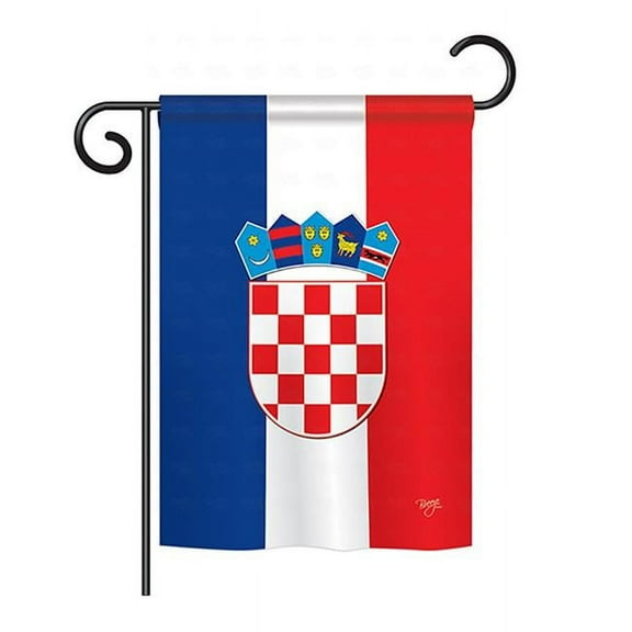 Breeze Decor BD-CY-GS-108210-IP-BO-D-US14-BD 13 x 18.5 in. Croatia Flags of the World Nationality Impressions Decorative Vertical Double Sided Garden Flag Set with Banner Pole