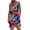 #0193-Orange, variant on Pounoo Women's Jumpsuits Square Neck Sleeveless Colorblock Print Overalls Bohemian Resort Lightweight Wide Leg Rompers Gift