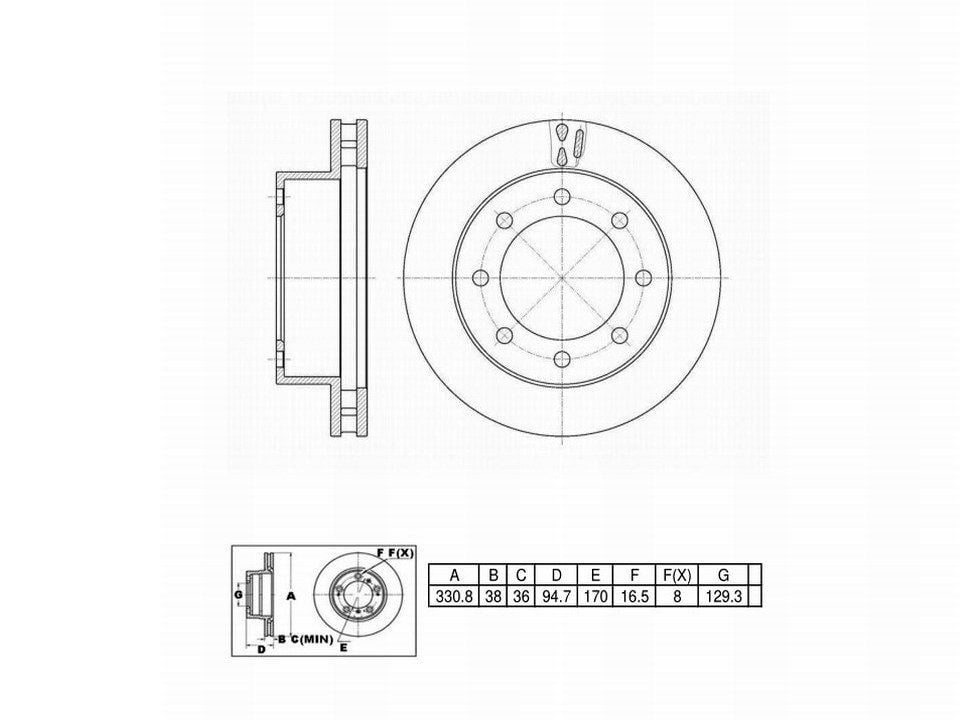 Winstop Brake Rotor, Front WS233343, Ford Excursion 2000