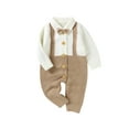 thumbnail image 3 of ZAXARRA Combinaison Bébé Garçon Épissage Couleur Revers Manches Longues Tricoté Rompers, 3 of 9