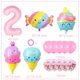 thumbnail image 2 of Globos de Fiesta Wclliuchi Número 2 Helado 102 cm, 2 of 7