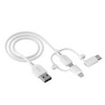thumbnail image 7 of onn. 3 ft Tri-Tip to Lightning Micro USB Cable, White, 7 of 7