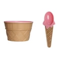 thumbnail image 3 of Toystoory Taza de helado para niños Postre para niños Mezcla de helado Tazón de PP con cuchara Vajilla Vajilla, verde Mostrada rosado, 3 of 6