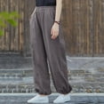 thumbnail image 7 of Yuzhih Pants for Women Cotton Linen Cinch Bottom Trouser Casual Elastic High Waist Workout Pants with Pockets, 7 of 7