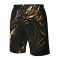 thumbnail image 2 of Yiaed Black And Gold Fire Dragon Print Men's Swim Trunks with Lining Quick Dry Sports Shorts Beach Shorts Boardshorts-Large, 2 of 5