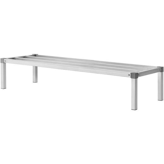 Aluminum Shelving 60x20 Commercial Food Floor Rack 12 Off Ground 1000lb Load Capacity All Welded Storage Rack for Restaurant Kitchen Garage Vehicle