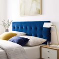 thumbnail image 1 of Modway Lily Grand Lit Tête de Lit Capitonnée en Velours de Performance, Bleu Marine, 1 of 4