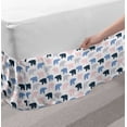 thumbnail image 2 of Bear Bed Skirt, Pattern of Animal Silhouettes on a Plain Background, Elastic Bedskirt Dust Ruffle Wrap Around for Bedding Decor, 4 Sizes, Rose Blue Grey, by Ambesonne, 2 of 2