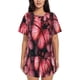thumbnail image 1 of Fotbe pink butterfly Conjunto de Pijama Estampado para Mujer, 2 Piezas, Ropa de Dormir con Camiseta de Manga Corta y Shorts Suaves-Large, 1 of 6