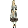 thumbnail image 2 of Phagun Women's White Printed Cotton Straight Kurti Mid Calf Casual Clothing-24, 2 of 6
