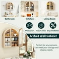 thumbnail image 5 of Wirrytor Arched Wall Cabinet with Glass Door, Hanging Bathroom Shelf, Medicine Wall Mounted Cupboard, Farmhouse Over the Toilet Cabinet, Natural, 5 of 8