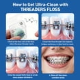 thumbnail image 3 of RZAOKO Threader Floss for Braces 2-in-1 Fluffy Waxed Dental Floss Threaders for Bridges, Implants Deep Cleaning  130 Pre-Cut Strands Mint (Pack of 2), 3 of 8