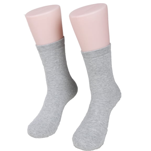 Lian LifeStyle Women's 4 Pairs Perfect Fit Wool Blend Crew Socks for Healthy Feet. Cozy, Cute and Comfortable Size 6-9 (Grey)