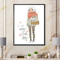 thumbnail image 2 of Designart 'My Cute Dog Cute Girl With Dog' Shabby Chic Framed Canvas Wall Art Print, 2 of 5