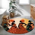 thumbnail image 3 of Round Rugs 3Ft, Black Women Round Area Rug Washable Indoor Throw Carpet, African Southwestern Boho Orange Yellow Small Non Slip Circle Rug for Bedroom Living Room Home Decor Aesthetic, 3 of 8