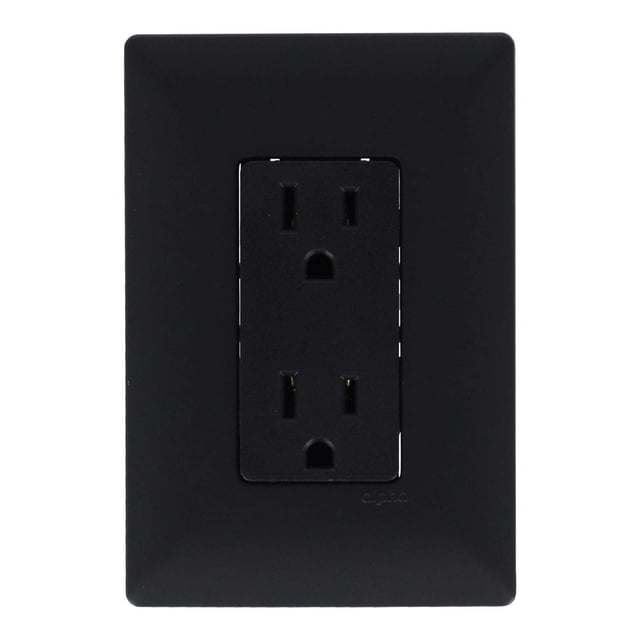 Contacto Dúplex Alpha Plástico Negro 2 Polos Con Tierra