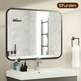 thumbnail image 4 of Bathroom Wall Mirror for Over Sink 40" × 32" Rectangle Vanity Mirror with Round Corner for Bedroom Seamless Anti-Rust Polymer Coated Shatterproof Glass (Horizontally/Vertically), 4 of 9