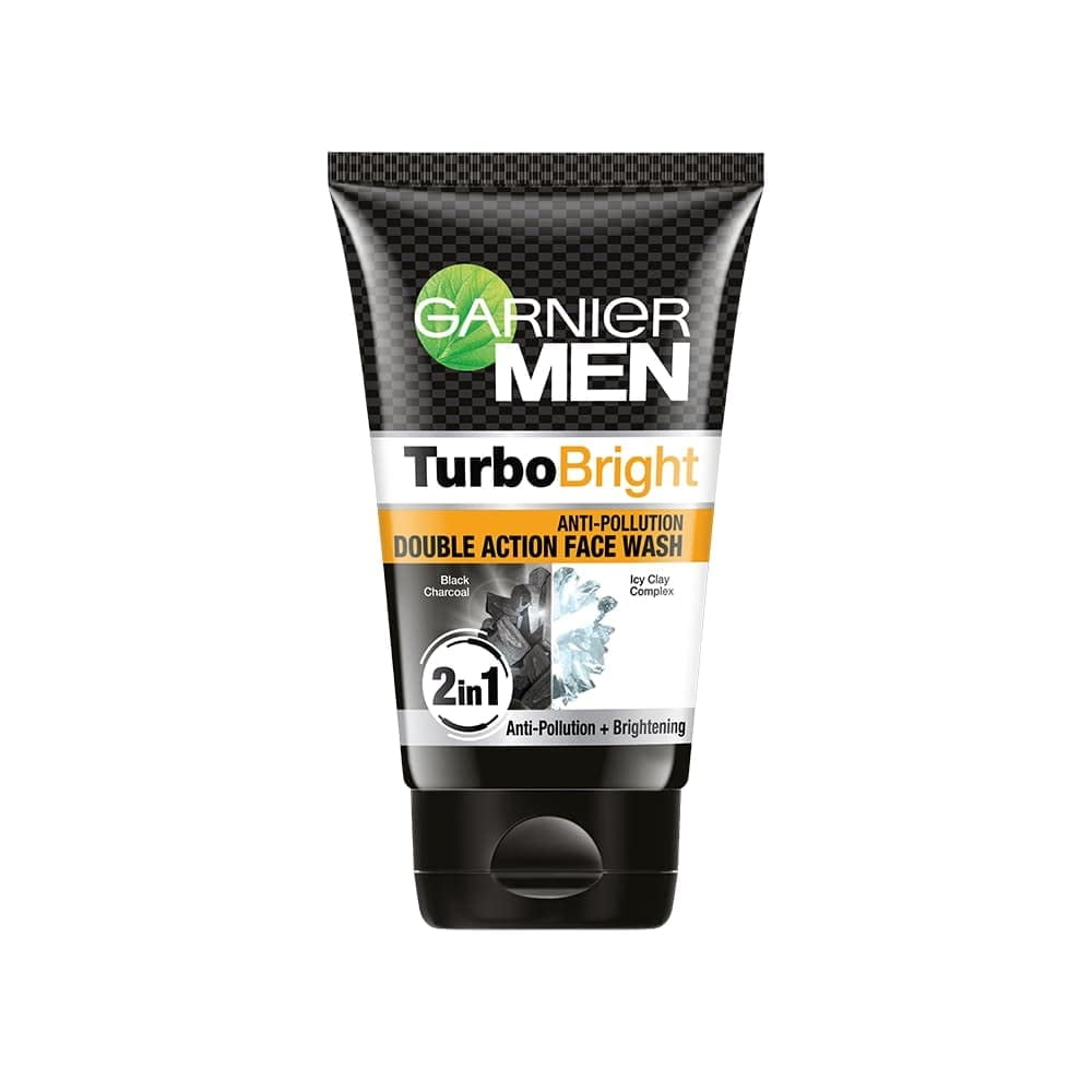 Garnier Men TURBO White Anti-Pollution Double Action Facewash, 100gm