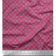 thumbnail image 1 of Soimoi Pink Poly Georgette Fabric Square & Triangle Geometric Print Fabric by the Yard 52 Inch Wide, 1 of 3