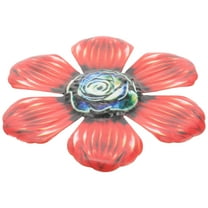 PAMINGONO 1Set Iron Flower Wall Decor Red Metal Floral Sculpture Home Decoration
