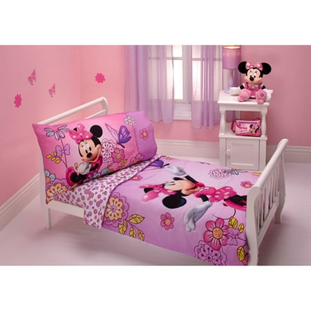 DISCONTINUED - Minnie Mouse Flower Garden 4-Piece Toddler Bedding Set