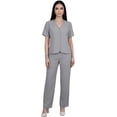 thumbnail image 1 of Conjunto 2 Piezas. Blusa de Manga Corta con Botones y Pantalón Recto de Moda, Look Sofisticado para Mujer, 1 of 5