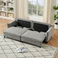 thumbnail image 2 of Corduroy Fabric Loveseat Sleeper Sofa, Convertible Sofa Bed with 2 Throw Pillows,  3-Seater Sofa Couch with Thick Back Cushions for Living Room Office Apartment, 2 of 7