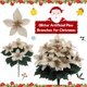 thumbnail image 3 of Xiao Hua Ramo de flores artificiales de Navidad de Pascua, paquete de 5, 5 cabezas, 11 pulgadas, para el hogar, porche, árbol de Navidad, jardín, interior y exterior, decoraciones navideñas doradas., 3 of 5
