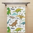 thumbnail image 4 of Soft Hand Fingertip Towels, 2 Pcs Face Bath Towels Dinosaurs Doodles on White Absorbent Washcloths for Bathroom Hotel Kitchen, 30"x15", Absorbent Soft Hand Fingertip Towels, 4 of 6