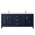 thumbnail image 3 of Wyndham Collection Daria 80" Light Vein Wood Double Bathroom Vanity in Gold/Blue, 3 of 5