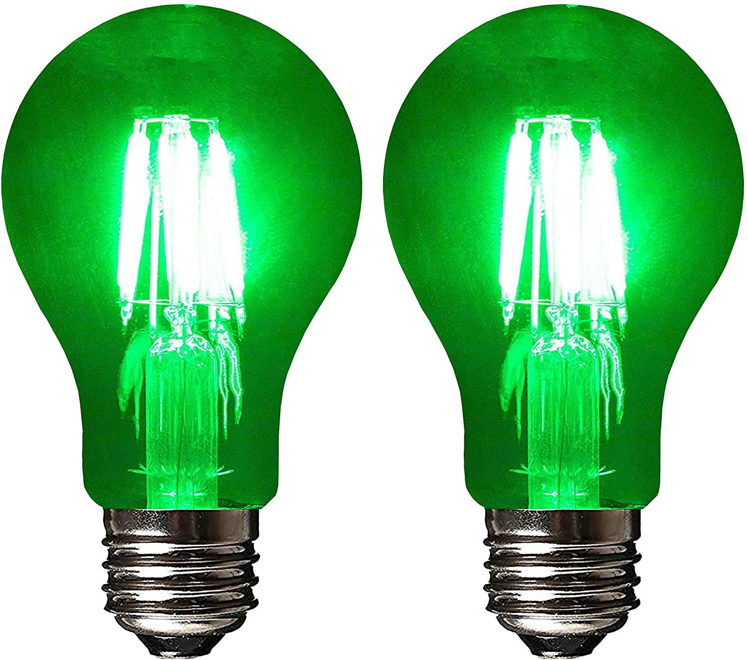 Sleeklighting LED 6Watt A19 Green Light Bulbs UL Listed, E26 Base