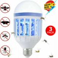 thumbnail image 1 of Ampoule Anti-Insectes E26/E27 2 en 1 Lampe Électronique Anti-Moustiques Piège à Insectes Intégré Lampe Répulsive LED Intérieur Extérieur Camping Voyage Maison Jardin (3 PACK), 1 of 9