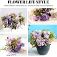 thumbnail image 7 of 5-Branch Artificial Peony Rose Bouquet Silk & Plastic Flowers for Wedding Home Party Table Centerpiece Arrangement, 7 of 7