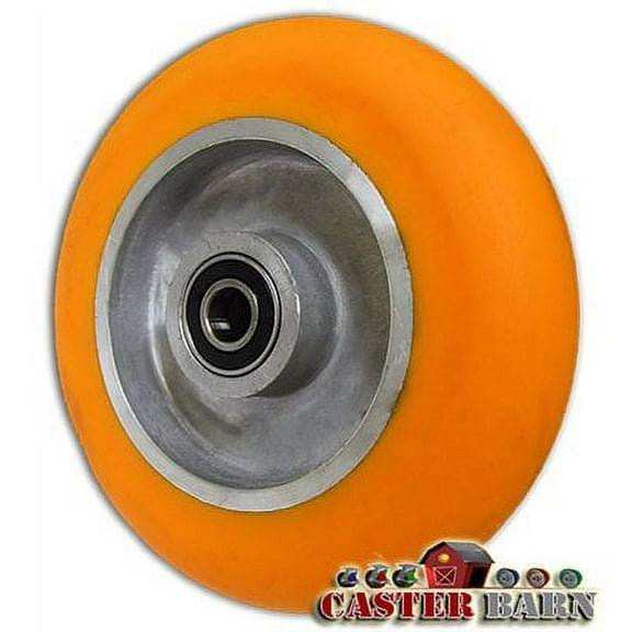 CasterHQ 5" X 2" ORANGE CROWN TREAD POLYURETHANE ON ALUMINUM CORE - 900 LBS CAP - Replacement Caster Wheel - 5 inch 2 inch - Commercial / Industrial Application - Medium / Heavy Duty wheel