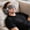 Black BK, variant on Naittoop Black Foldable Travel Neck Pillow with Eye Mask – Cotton Sleeping Pillow with Chain and Zipper Portable for Airplane Plane Travel Accessories 11.8 x 5.9 in
