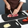 thumbnail image 7 of SomWiBe Large Wheat Straw Cutting Board, Black Double-Sided Kitchen Prep Board for Family Cooking, 15.7 x 9.8 In, 7 of 7
